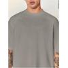 imageVerdusa Mens Oversized Shirts Short Sleeve Loose Fit Casual Solid Basic Tee TopsGrey
