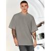 imageVerdusa Mens Oversized Shirts Short Sleeve Loose Fit Casual Solid Basic Tee TopsGrey