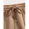 imageVerdusa Womens Drawstring Elastic Waist Slit Hem Midi Skirt with PocketsBrown