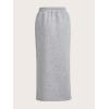 imageVerdusa Womens Drawstring Elastic Waist Slit Hem Midi Skirt with PocketsLight Grey
