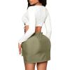 imageVerdusa Womens Drawstring Paperbag Waist Short Bodycon Cargo Skirt with PocketArmy Green