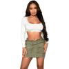 imageVerdusa Womens Drawstring Paperbag Waist Short Bodycon Cargo Skirt with PocketArmy Green
