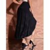 imageVerdusa Womens Elastic Waist Asymmetrical High Low Flared Maxi SkirtBlack