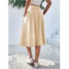 imageVerdusa Womens Elastic Waist Pocket Side A Line Midi Swing Flared SkirtApricot