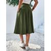imageVerdusa Womens Elastic Waist Pocket Side A Line Midi Swing Flared SkirtArmy Green