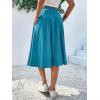 imageVerdusa Womens Elastic Waist Pocket Side A Line Midi Swing Flared SkirtBlue
