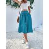 imageVerdusa Womens Elastic Waist Pocket Side A Line Midi Swing Flared SkirtBlue
