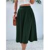 imageVerdusa Womens Elastic Waist Pocket Side A Line Midi Swing Flared SkirtDark Green