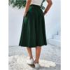 imageVerdusa Womens Elastic Waist Pocket Side A Line Midi Swing Flared SkirtDark Green