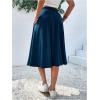 imageVerdusa Womens Elastic Waist Pocket Side A Line Midi Swing Flared SkirtDeep Blue