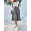 imageVerdusa Womens Elastic Waist Pocket Side A Line Midi Swing Flared SkirtGrey