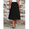 imageVerdusa Womens Elastic Waist Pocket Side A Line Midi Swing Flared SkirtSolid Black