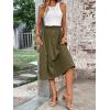 imageVerdusa Womens Elastic Waist Pocket Side A Line Midi Swing Flared SkirtSolid Green