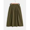 imageVerdusa Womens Elastic Waist Pocket Side A Line Midi Swing Flared SkirtSolid Green