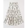 imageVerdusa Womens Floral Print Elastic High Waist Pleated Ruffle Flowy Long SkirtsWhite Floral