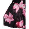 imageVerdusa Womens Floral Print High Waist Bodycon Ruffle Hem Fishtail Long SkirtBlack and Pink