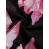 imageVerdusa Womens Floral Print High Waist Bodycon Ruffle Hem Fishtail Long SkirtBlack and Pink