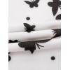 imageVerdusa Womens Floral Print High Waist Bodycon Ruffle Hem Fishtail Long SkirtButterfly White