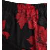 imageVerdusa Womens Floral Print High Waist Bodycon Ruffle Hem Fishtail Long SkirtRed Black