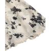 imageVerdusa Womens Floral Print High Waist Bodycon Ruffle Hem Fishtail Long SkirtWhite and Black