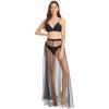 imageVerdusa Womens High Waist Sheer Mesh A Line Flowy Maxi Skirt Cover UpBlack