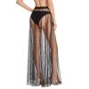 imageVerdusa Womens High Waist Sheer Mesh A Line Flowy Maxi Skirt Cover UpBlack