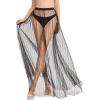 imageVerdusa Womens High Waist Sheer Mesh A Line Flowy Maxi Skirt Cover UpBlack