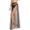 imageVerdusa Womens High Waist Sheer Mesh A Line Flowy Maxi Skirt Cover UpBlack