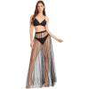imageVerdusa Womens High Waist Sheer Mesh A Line Flowy Maxi Skirt Cover UpBlack