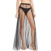 imageVerdusa Womens High Waist Sheer Mesh A Line Flowy Maxi Skirt Cover UpBlack