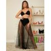 imageVerdusa Womens High Waist Sheer Mesh A Line Flowy Maxi Skirt Cover UpMesh Black