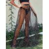 imageVerdusa Womens High Waist Sheer Mesh A Line Flowy Maxi Skirt Cover UpStar Print Black