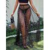 imageVerdusa Womens High Waist Sheer Mesh A Line Flowy Maxi Skirt Cover UpStar Print Black