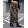 imageVerdusa Womens Plus Size Casual Drawstring High Waist Camo Print Bodycon Long SkirtArmy Green
