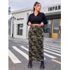 imageVerdusa Womens Plus Size Casual Drawstring High Waist Camo Print Bodycon Long SkirtArmy Green