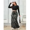 imageVerdusa Womens Plus Size Casual Drawstring High Waist Camo Print Bodycon Long SkirtGreen Multi