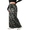 imageVerdusa Womens Plus Size Casual Drawstring High Waist Camo Print Bodycon Long SkirtGreen Multi