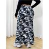 imageVerdusa Womens Plus Size Casual Drawstring High Waist Camo Print Bodycon Long SkirtMulticolor