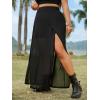 imageVerdusa Womens Plus Size Skirts High Waist Split Side Sheer Mesh A Line Long SkirtBlack