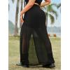 imageVerdusa Womens Plus Size Skirts High Waist Split Side Sheer Mesh A Line Long SkirtBlack