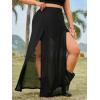 imageVerdusa Womens Plus Size Skirts High Waist Split Side Sheer Mesh A Line Long SkirtBlack