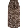 imageVerdusa Womens Plus Size Skirts High Waist Split Side Sheer Mesh A Line Long SkirtLeopard Brown