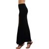 imageVerdusa Womens Solid Color High Waist Side Split Maxi SkirtBlack
