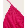 imageVerdusa Womens Tie Front Deep V Neck Sleeveless Split Crop Halter TopMesh Hot Pink
