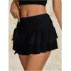 imageVerdusa Womens Y2k Elastic Waist Lace Mesh Layered Ruffled Mini Skirt SkortBlack