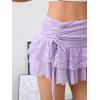 imageVerdusa Womens Y2k Elastic Waist Lace Mesh Layered Ruffled Mini Skirt SkortLilac Purple