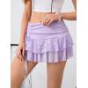 imageVerdusa Womens Y2k Elastic Waist Lace Mesh Layered Ruffled Mini Skirt SkortLilac Purple