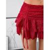 imageVerdusa Womens Y2k Elastic Waist Lace Mesh Layered Ruffled Mini Skirt SkortScarlet