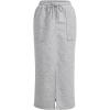 imageVerdusa Womens Drawstring Elastic Waist Slit Hem Midi Skirt with PocketsLight Grey