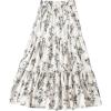 imageVerdusa Womens Floral Print Elastic High Waist Pleated Ruffle Flowy Long SkirtsWhite Floral